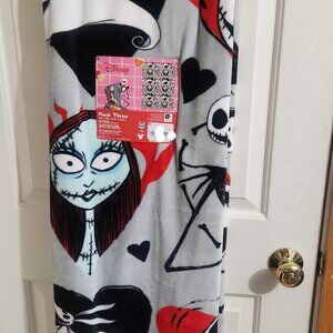 Nightmare Before Christmas Jack and Sally Blanket NWT